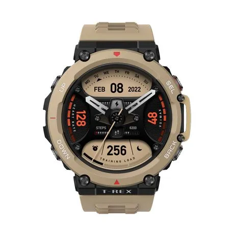 Amazfit Smart Watch Military Certified with 24-Day Battery Life - T-Rex 2 - Desert Khaki