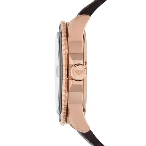 Emporio Armani Men's Three-Hand Date, Rose Gold-Tone Stainless Steel Watch - AR11556