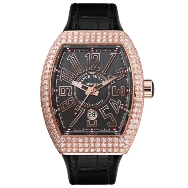 Franck Muller Vanguard Rose & Black Dial Diamond 18ct Rose Gold Watch