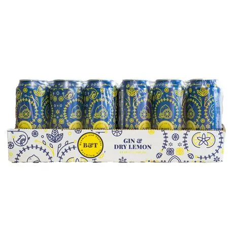 Bowman & Thomas Premium Gin & Dry Lemon (24 x 440ml)
