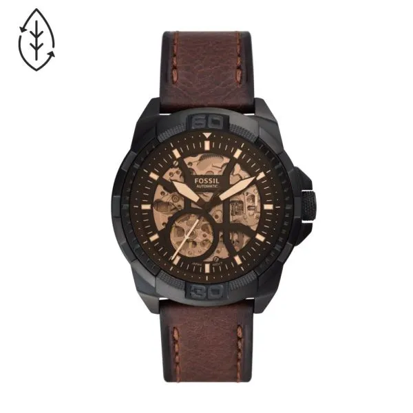 Fossil Men's Bronson Automatic Brown Leather Watch - ME3219