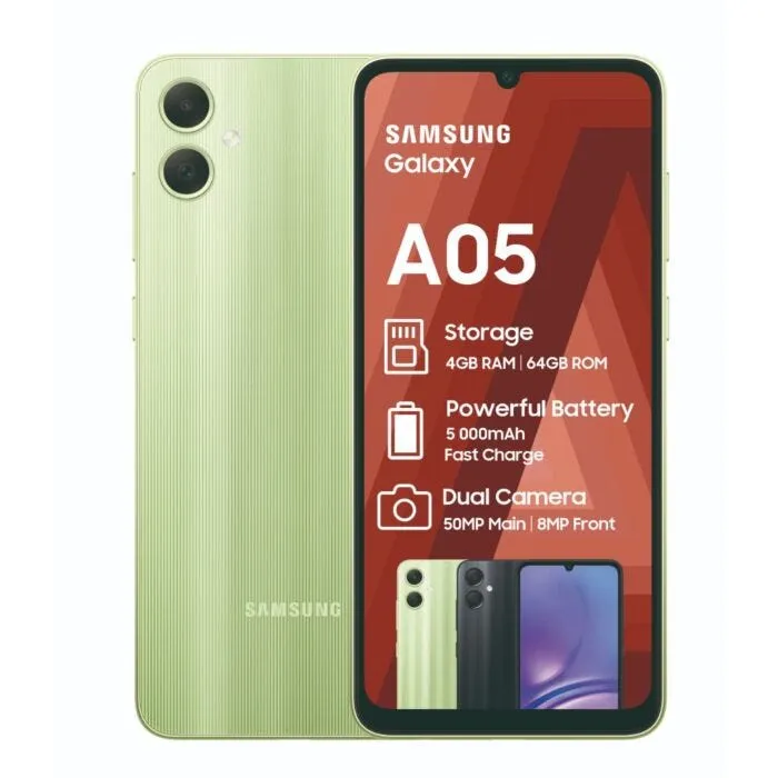 Samsung A05 Green Galaxy Smart Phone - SM-A055FLGDAFA