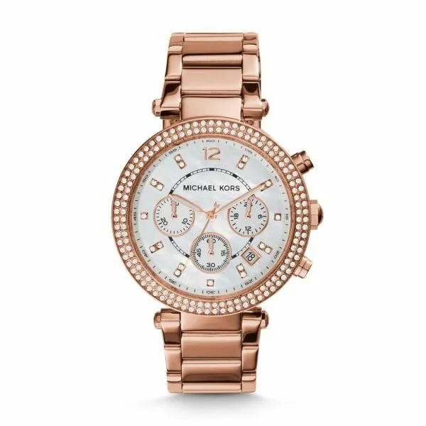 Michael Kors Women's Parker Rose Gold Round Stainless Steel Watch - MK5491