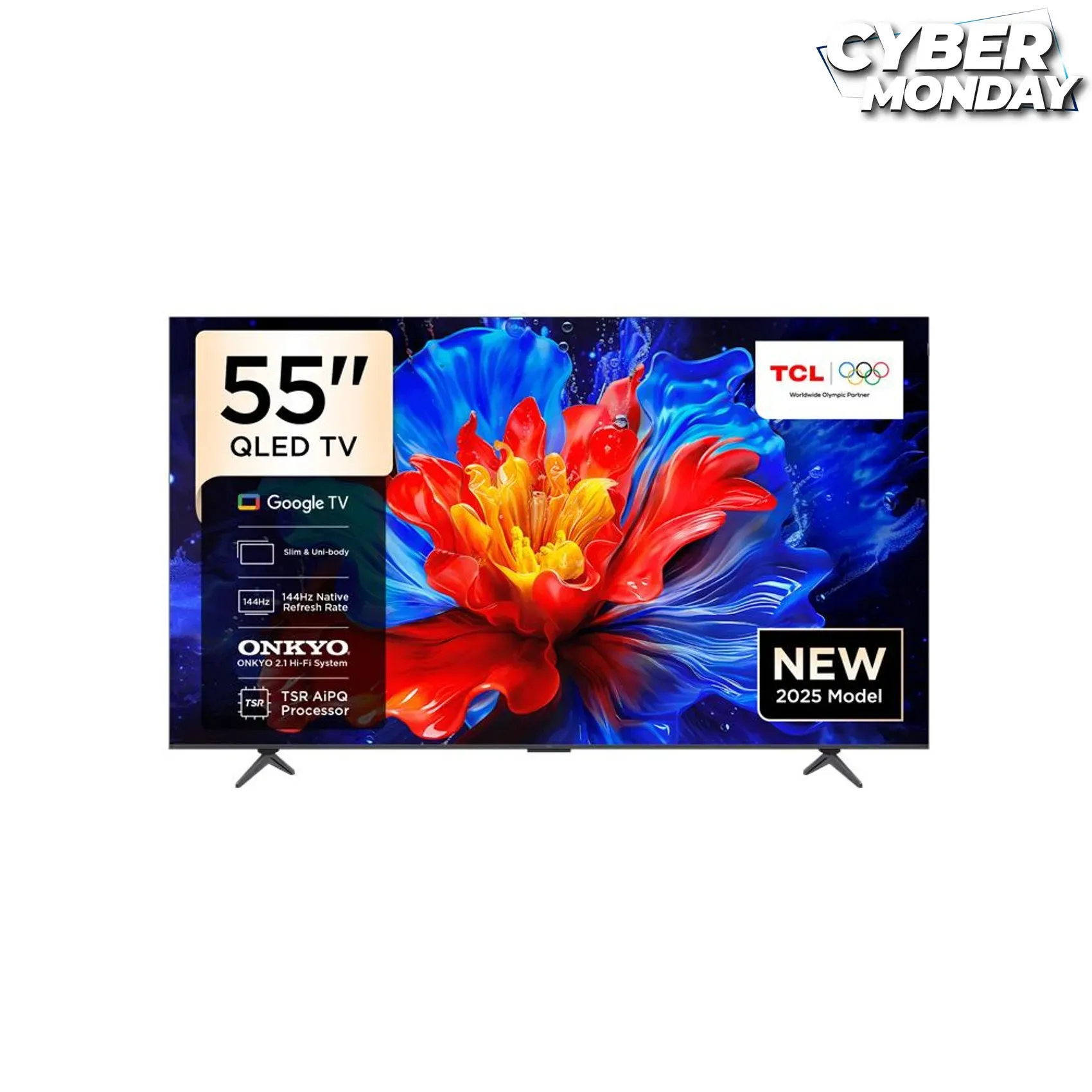 TCL 55-INCH 55P8K QLED GOOGLE TV 144HZ