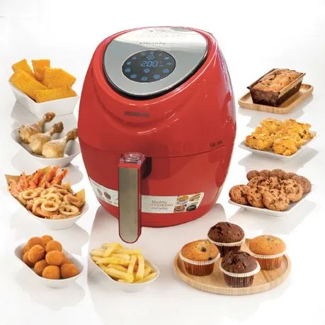 Kenwood - 5,5 Litre kHealthy Fry XXL Digital Air Fryer Red - HFP50.000RD - Red, Silver