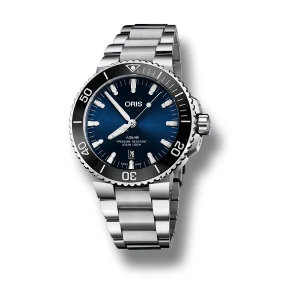 Oris Aquis Date Blue Stainless Steel Watch