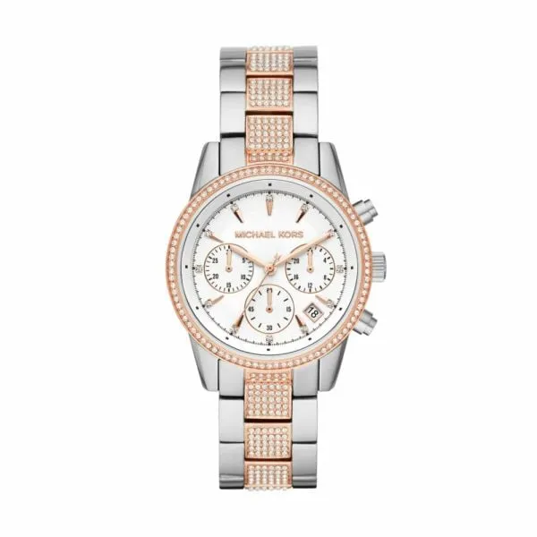 Michael Kors Women's Ritz Silver Round Stainless Steel Watch - MK6651