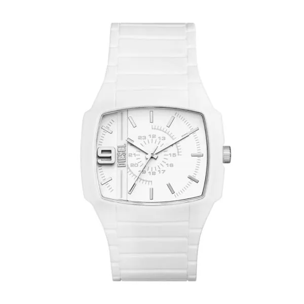 Diesel Cliffhanger 2.0 Three-Hand White Silicone Watch - DZ2204