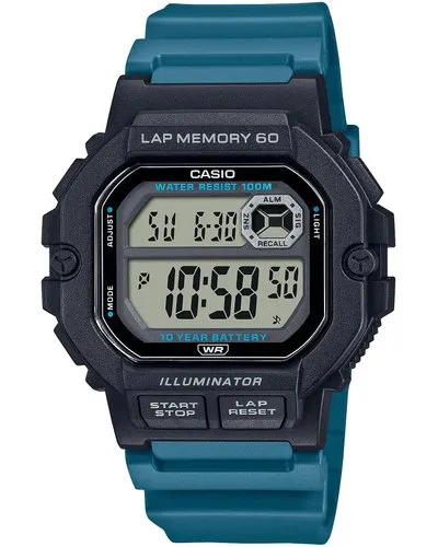 Casio Digital Lap Time Blue Resin