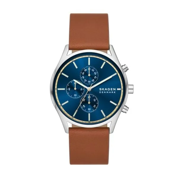 Skagen Men's Holst Chronograph Luggage Leather Watch - SKW6916