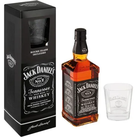 Jack Daniel's Tennessee Whiskey 750ml with Single Glass