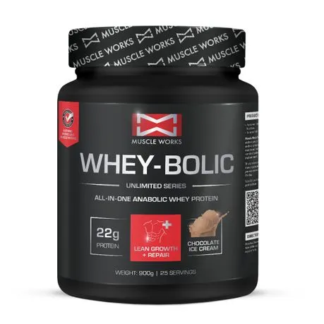 Muscle Works Whey-Bolic 900g Chocolate Ice Cream