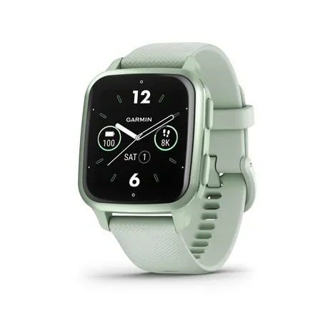 Garmin Venu Sq 2 - Metallic Mint Bezel with Cool Mint Case and Silicone Band