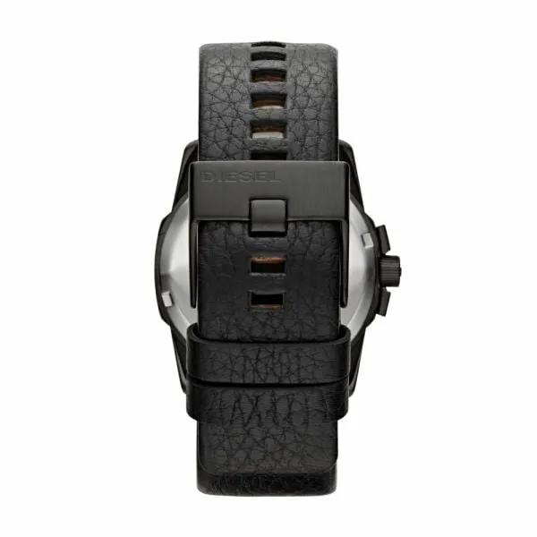 Diesel Men's Master Chief Black Round Leather Watch - DZ1657