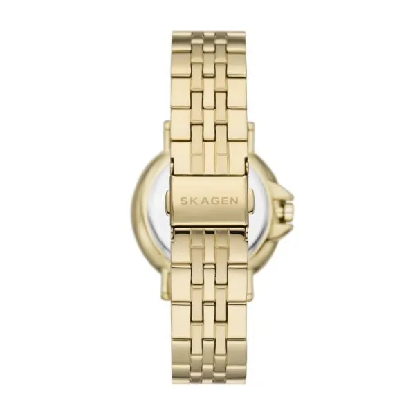 Skagen Women's Signatur Lille Sport Three-Hand Date Gold Stainless Steel Bracelet Watch - SKW3135