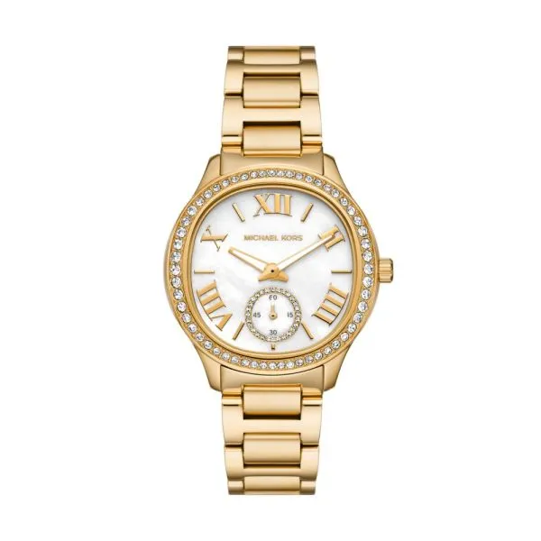 Michael Kors Sage Three-Hand Gold-Tone Stainless Steel Watch - MK4805