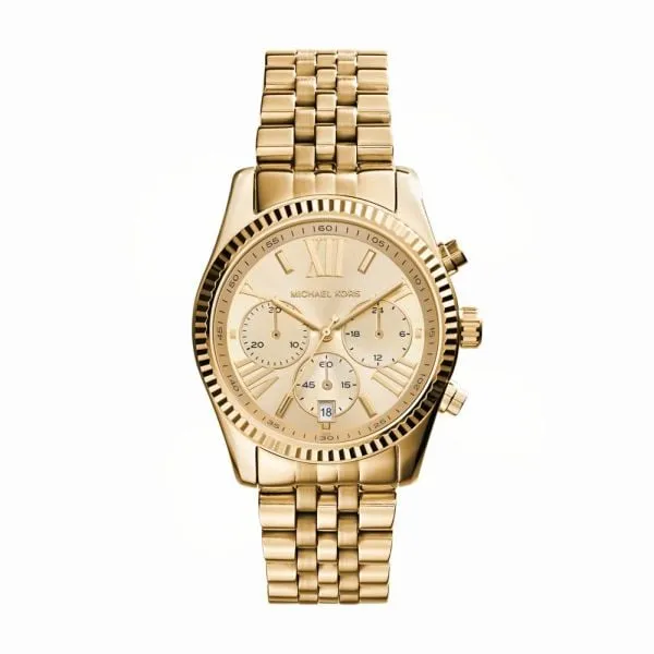 Michael Kors Lexington Chronograph Gold-Tone Stainless Steel Watch - MK7378