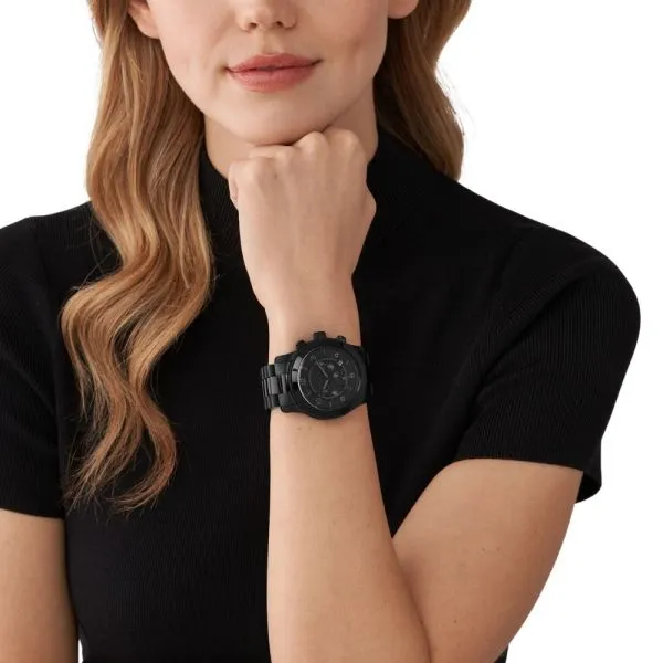 Michael Kors Runway Chronograph Black Stainless Steel Watch - MK9073