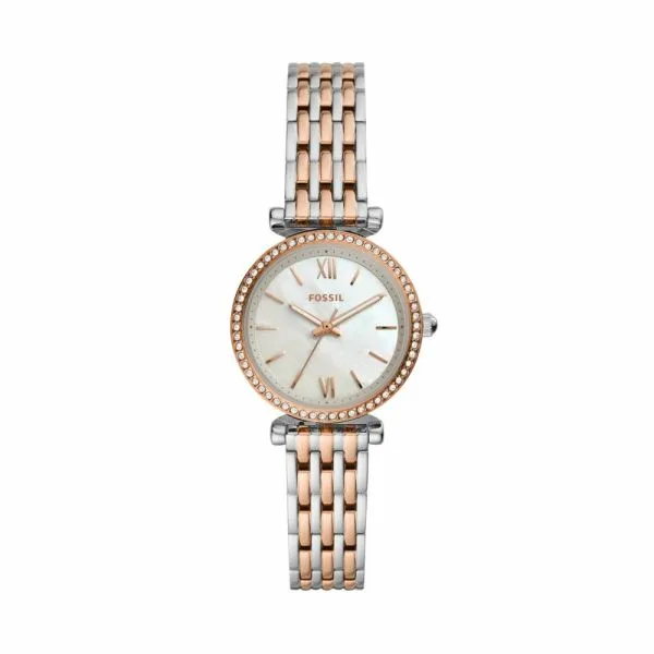 Fossil Women's Carlie Mini Silver Round Stainless Steel Watch - ES4649