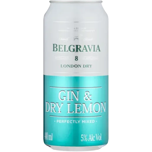 Belgravia London Dry Gin & Dry Lemon Can 440ml