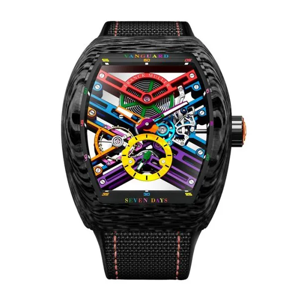 Franck Muller Vanguard 41 Colour Dreams Carbon Skeleton Watch