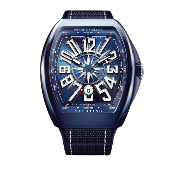 Franck Muller Vangaurd Yachting White & Blue Ceramic Watch