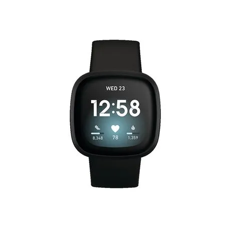 Fitbit Versa 3 Smartwatch - Black/Black Aluminum