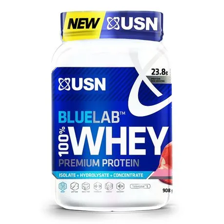 USN Blue Lab 100% Premium Whey Protein Strawberry - 908g