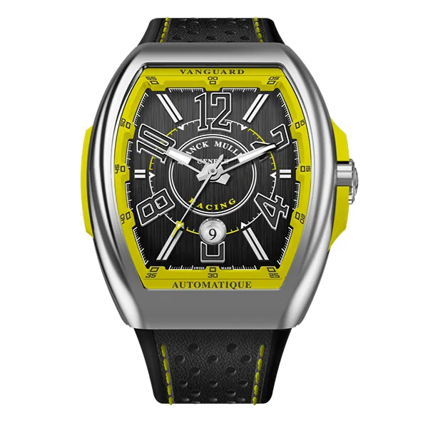 Franck Muller Vanguard 45 Racing Yellow Stainless Steel Watch