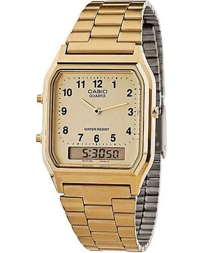 Casio Retro Analog & Digital Wrist Watch (Gold)